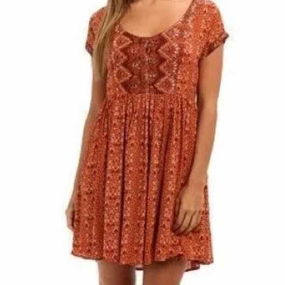 Free People Dresses & Skirts - Free People Sundown Babydoll Dress Orange